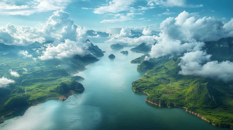 三峡谷云湖山景