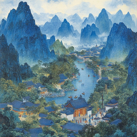 青山绿水汉服游