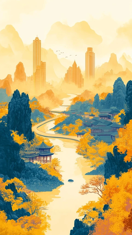 远山近水蜿蜒路