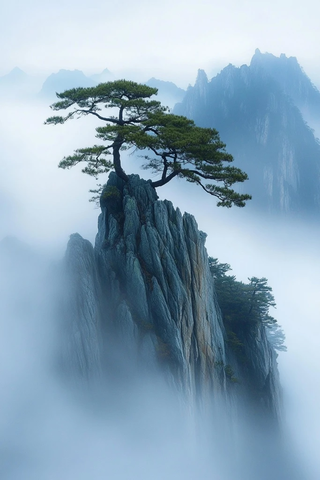 云海奇松点缀峰峦