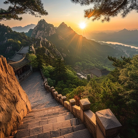 泰山日出与黄河入海