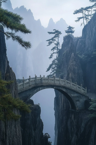 石灰岩峰林中的古塔