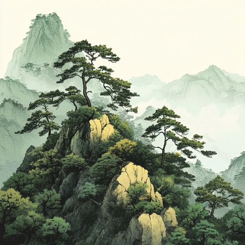 山林树木层次感