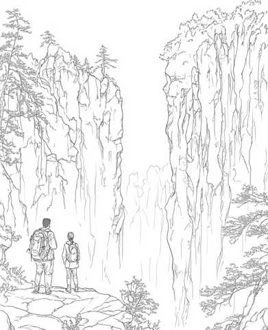 无色旅行者线描