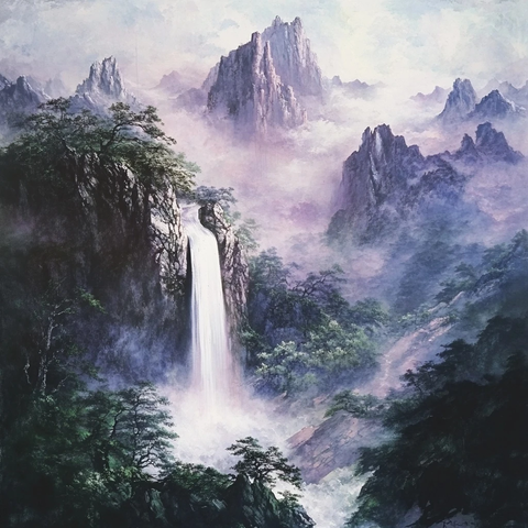 庐山瀑布飞流直下