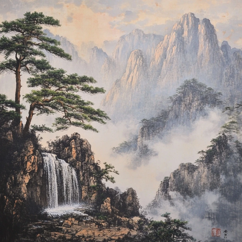 汉拿山传统韩国画