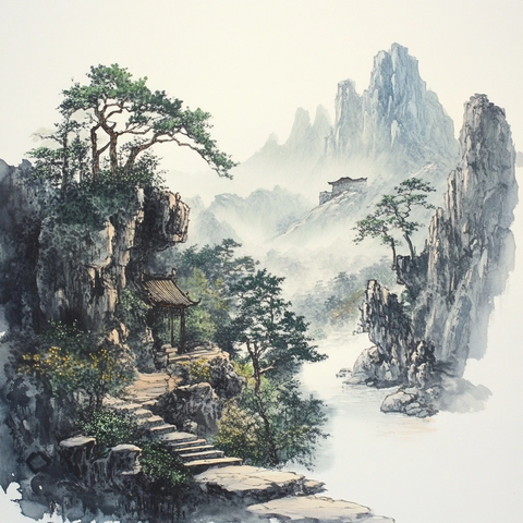 水墨山水画
