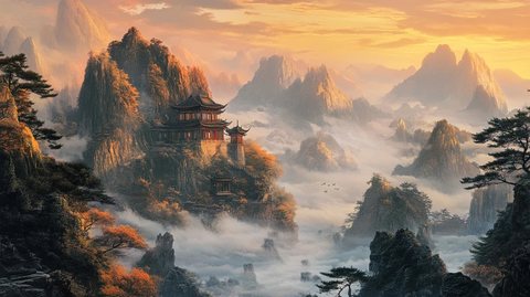 山水画中的小船