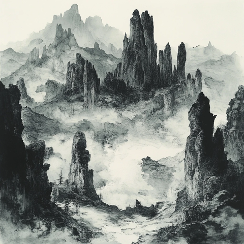 丹霞山岩石与山谷