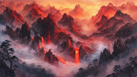 红能流动的山脉