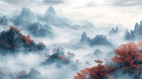 百千山云秋意浓