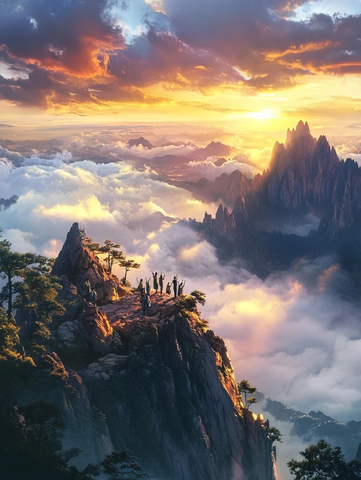 游客东峰观日出