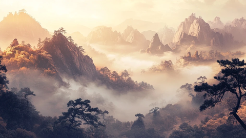 云雾缭绕的山峰