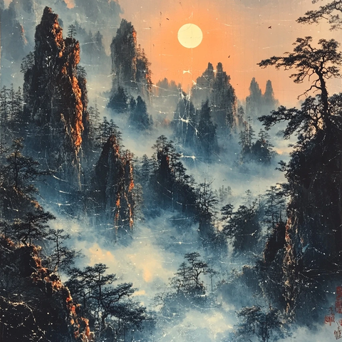 武陵源山脉细织网纹