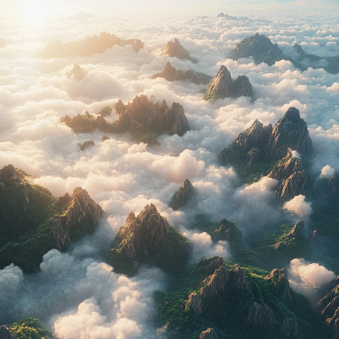 飞越云海见山峦