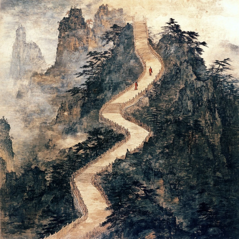 山路曲折如龙盘旋