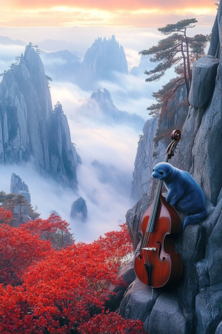 蓝海豹演奏低音提琴