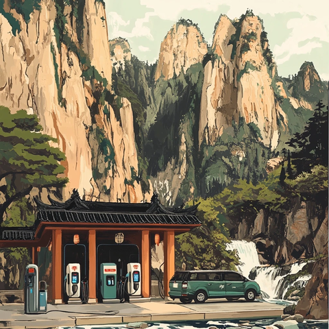 充电站与自然和谐共生