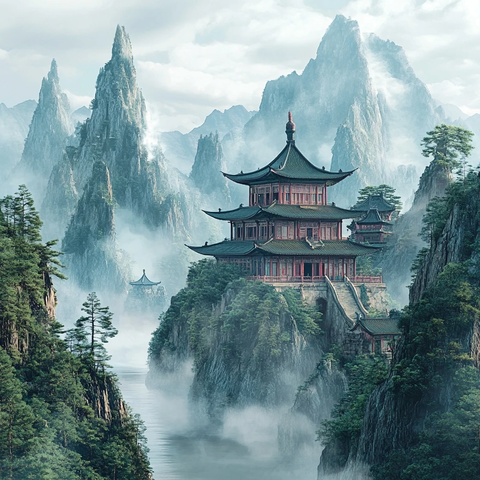 秦汉风格宫殿建筑群