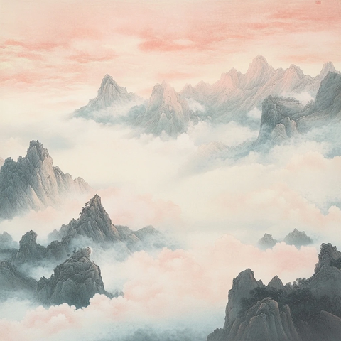 山水云彩书法艺术