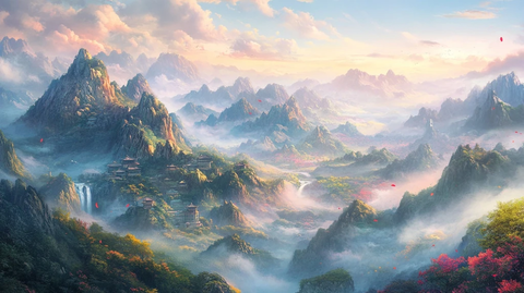 山顶药柜与瀑布