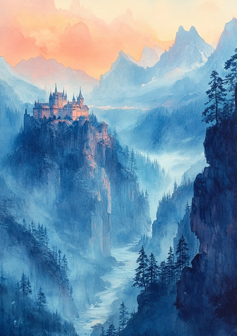 山脉与河流的鸟瞰图