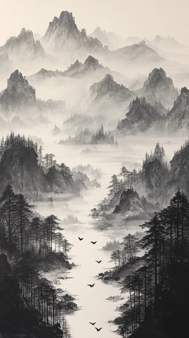 中国水墨山水画