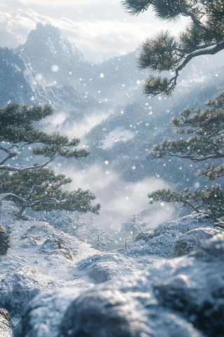 雪山之巅风雪交加