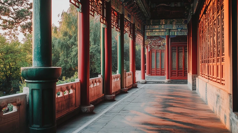 中式宫殿柱露台