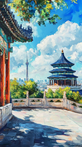 北京天坛与埃菲尔铁塔