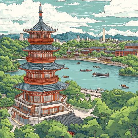 超然楼与大明湖