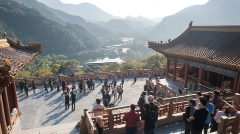 汉武仙台游客驻足