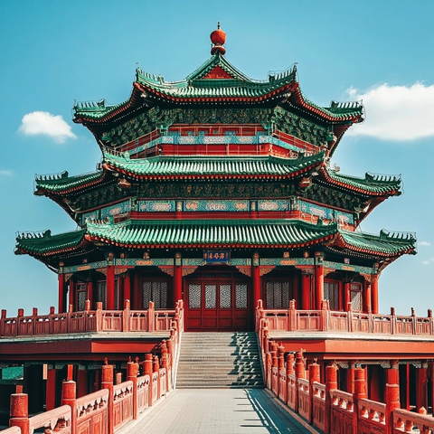 雷峰塔红墙绿瓦