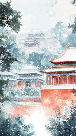 红墙白瓦古建筑