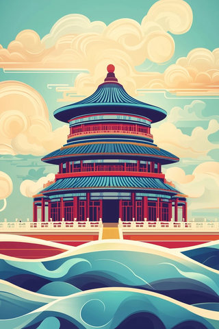 传统建筑与云水