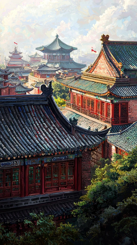 古典园林油彩画