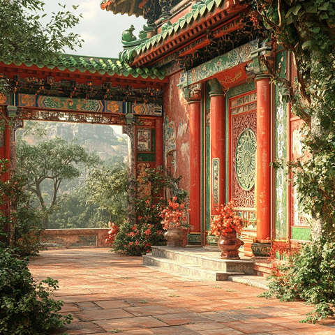 古代中国宫殿墙壁