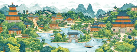 手绘少林寺旅游地图