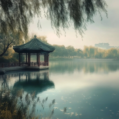 大明湖现代艺术风格