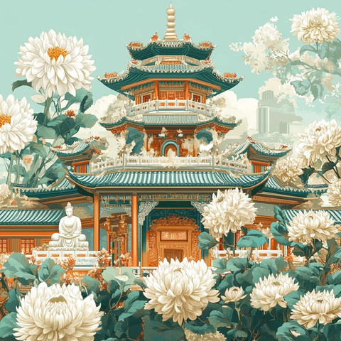 寺庙庆典与佛像