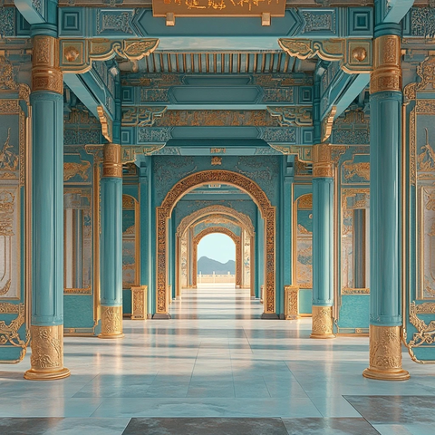 三足鼎立古建筑