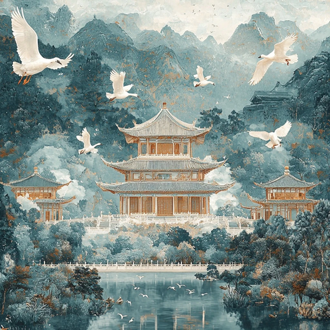 宋风壁画野雁图