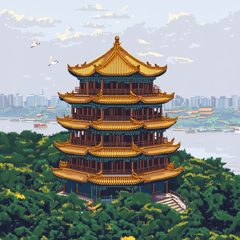 黄鹤楼与长江大桥