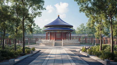 祈年殿与白色大理石圆坛