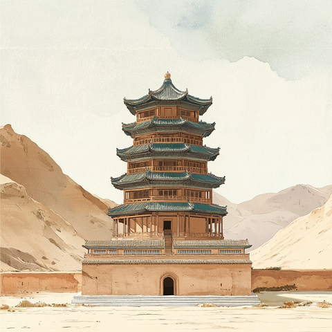 沙漠中的古老寺庙