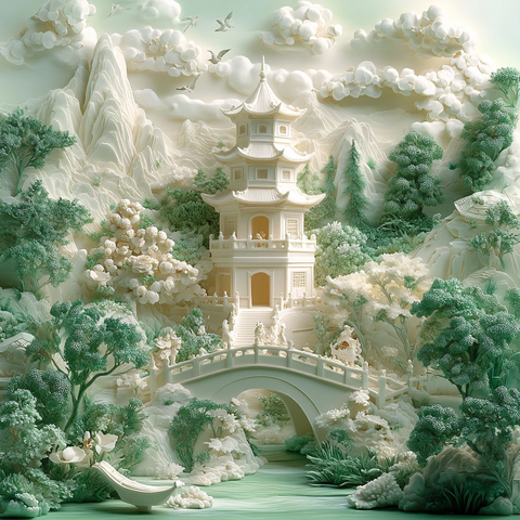 夏日森林文昌塔