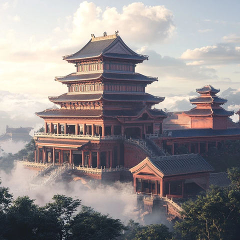 古代建筑屋顶雕花