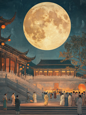 禅意中秋舞台效果