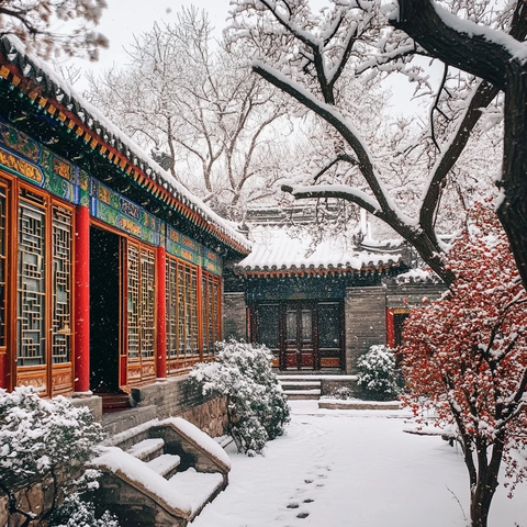 雪中四合院