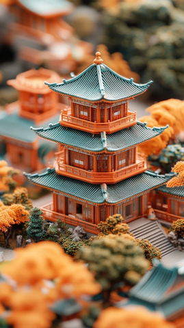 微型灵隐寺粘土世界